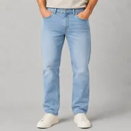 Miniatura — Calça Jeans Reta Azul Claro